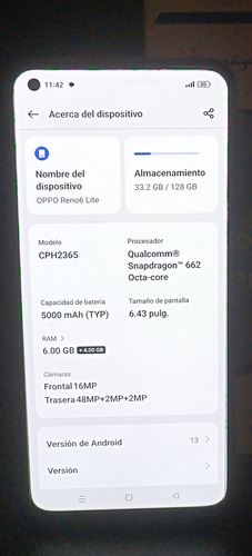 Celular Oppo Reno 6 Lite 