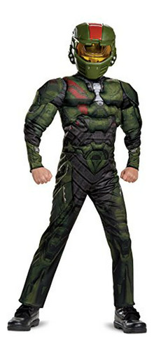 Disfraz Musculoso Jerome De Halo Wars 2, Verde, Talla M (7-8)