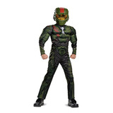 Disfraz Musculoso Jerome De Halo Wars 2, Verde, Talla M (7-8)