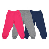 Kit 3 Calça Moletom Feminino Infantil Escolar Barato Atacado