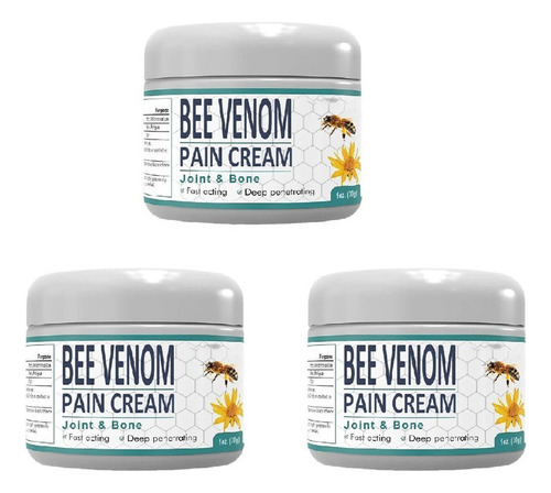 3*30 G Crema Curativa El Dolor Y Los Huesos Veneno De Abeja