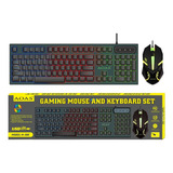 Combo Teclado Español Y Mouse Optico Gamer Luz Led Tecla Ñ 