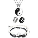 Juego De 6 Pulseras Yin Yang De Cordón Ajustable Para Pareja