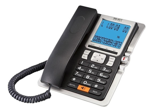 Teléfono Fijo Select Sound 8028 Negro Y Plateado Color Negro/plateado