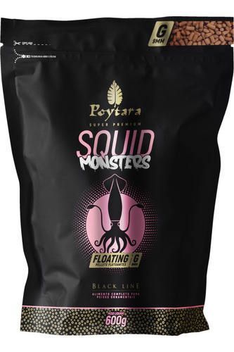 Ração Poytara Squid Monsters Floating G 600g  9mm