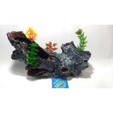 Enfeite Tronco Toca Com Plantas 29cm Boyu Ro-2261