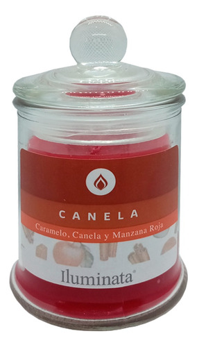 Vela Aromática En Vaso Aroma Caramelo, Canela Y Manzana Roja