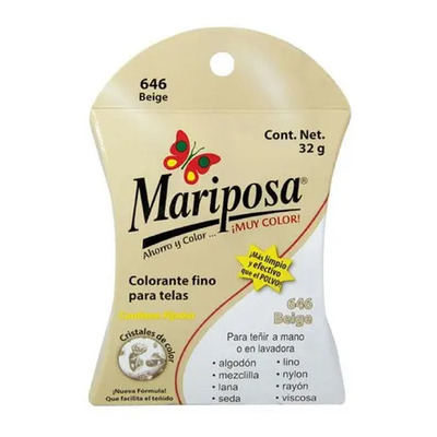 Colorante Para Telas Mariposa En Cristales 32gr Beige | MercadoLibre