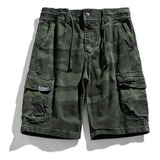 Shorts Cargo Plus Talla 28-38 Polegadas Estampado Masculino