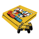 Skin Ps4 Slim Cuphead Para Consola Mando Barlights