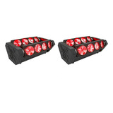 2x Moving Spider 8x12w Rgbw Quadriled 4n1 Ribalta Beam Dmx