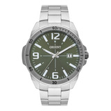 Relógio Orient Masculino Mbss1394 E2sx Prateado Verde Cor Da Correia Prata Cor Do Bisel Prata