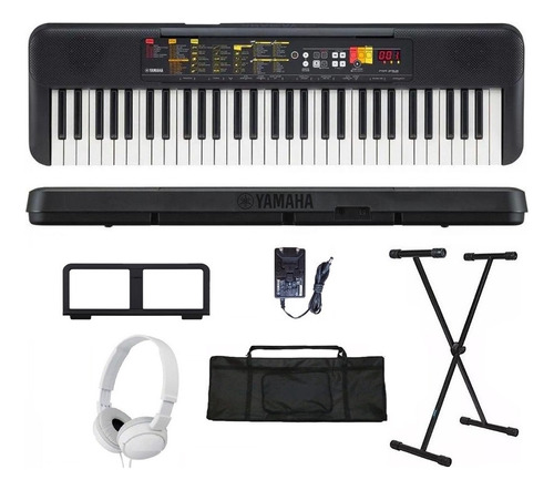 Kit Teclado Musical Yamaha F52 61 Teclas + Suporte X + Fone 