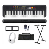 Kit Teclado Musical Yamaha F52 61 Teclas + Suporte X + Fone 