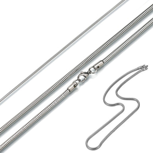 Corrente Aço Inox Cirúrgico Rabo De Rato 50cm 3.2mm Ou 1.5mm