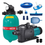 Bomba P/piscina 1/3 Cv + Filtro Dfr-12 Com Kit Limpeza