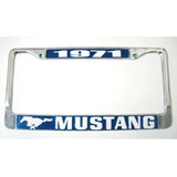 Mustang Porta Placa Metálico Azul Personalizable Portaplacas