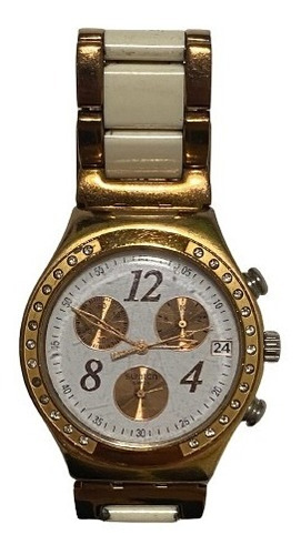 Reloj Swatch Dorado Irony Dreamwhite Yellow Ycg407g