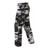 Pantalon Cargo Ripstop Camuflado Urbano Negro Blanco