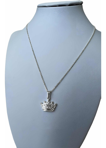 Collar Corona Queen King - Acero Blanco