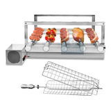 Churrasqueira Giragrill Inox 5 Espetos + Grelha Giratória