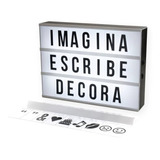 Lampara Led Grande Con Letras Aviso Cinema Con Cable Cajaluz