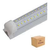 Tubo Led Base Aluminio Doble Tira Luz Blanca 30w 1.20m 10 Pz