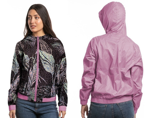 Campera Rompeviento Rusty Lotus Reversible Mujer Importada 