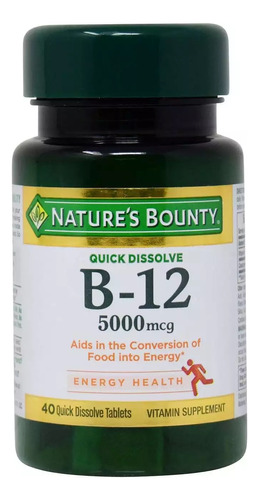 Nature's Bounty Vitamina B12 5000 Mcg 40 Tabs Fast Dissolve
