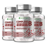 3x Complexo B Forma Ativa Ácido Fólico Biotina 500mg 180cp  