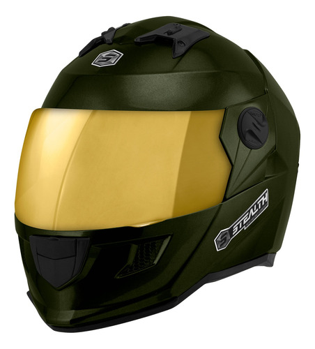 Lançamento Capacete Moto Fechado Stealth Solid Vis. Dourada