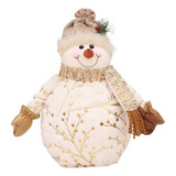 Muñeco De Nieve De Peluche Blanco Con Decoración Navideñ [u]