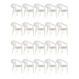 Combo 20 Cadeiras Poltrona Plástica Iguape Tramontina Branca