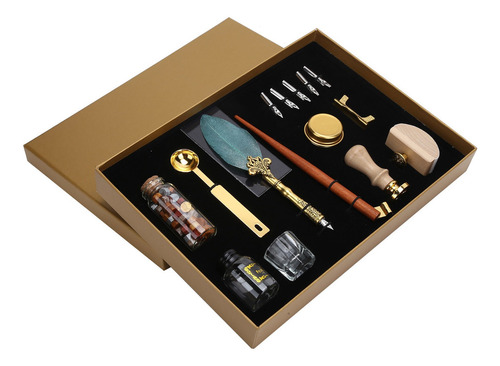 Quill Dip Pen Wax Set Pluma Kit De Sellos De Tinta Para Escr