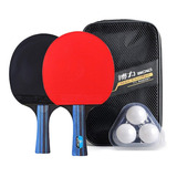 Kit 2 Raqueta De Ping Pong Con 3 Pelotas Profesionales