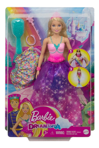 Barbie Muñeca Dreamtopia Princesa 2 En 1 Mattel Gtf92