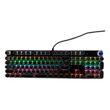 Teclado Mecanico Rgb Control Volumen Conexion Alambrico