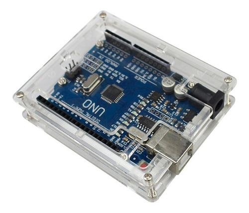 Caja Gabinete Acrílico Transparente Para Arduino Uno R3