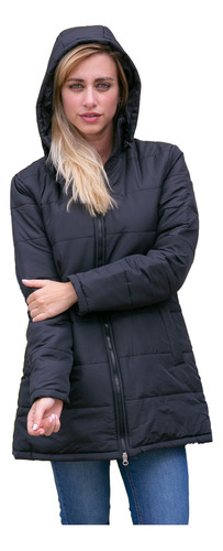 Campera Dama Tipo Parka De Abrigo Cap/desmontable