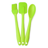 Set X 3 Espatula Pincel Cuchara Silicona Reposteria Pettish 