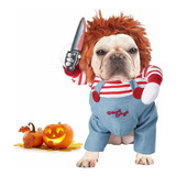 Disfraz Halloween Chucky Para Mascota Perro M-l Muñeco Malo