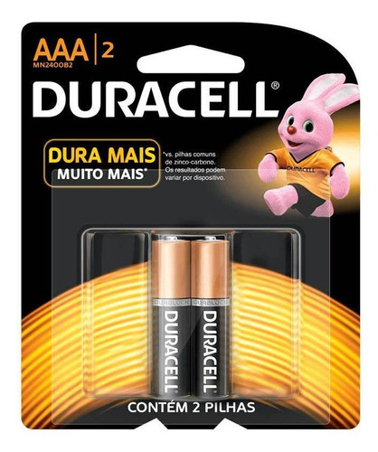 Pilha Duracell Alcalina Aaa Palito Com 2