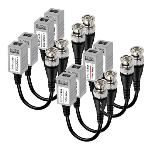 Balun Video Pasivo Ahd Hdtvi Hdcvi Bnc A Cable X 4 Pares