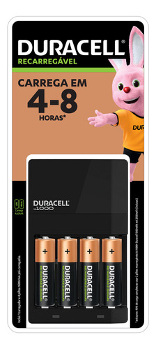 Carregador Duracell Para Pilhas Aa E Aaa Com 4 Pilhas Cef-14 110v-220v