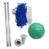 Kit Biribol Volei De Piscina C/ Bola + Tubos + Rede 4 M