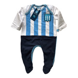 Body Enterito Largo Bebe Racing Club Original Producto Oficial - 100% Algodon - Modelo Camiseta