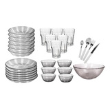 Set De Vajilla Completa 6 Personas Plato Vaso Cubierto 49pza