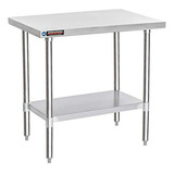 Mesa De Acero Inoxidable Con Estante Ajustable - Certificada