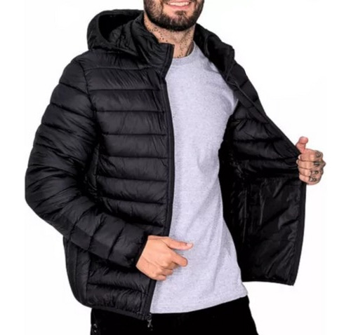 Blusa De Frio Masculino Casaco Acolchoada Capuz Impermeável