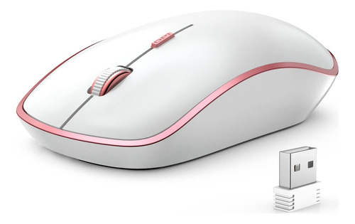 Mouse J Joyaccess Inalambrico/blanco Y Rosa